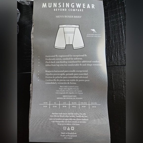 Munsingwear Gray Boxer Briefs with Elastic Waistband - Picture 6 of 6